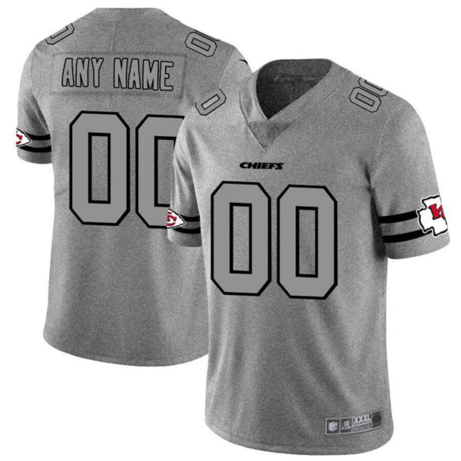 Custom KC.Chiefs 2019 Gray Gridiron Vapor Untouchable Limited Stitched American Football Jerseys