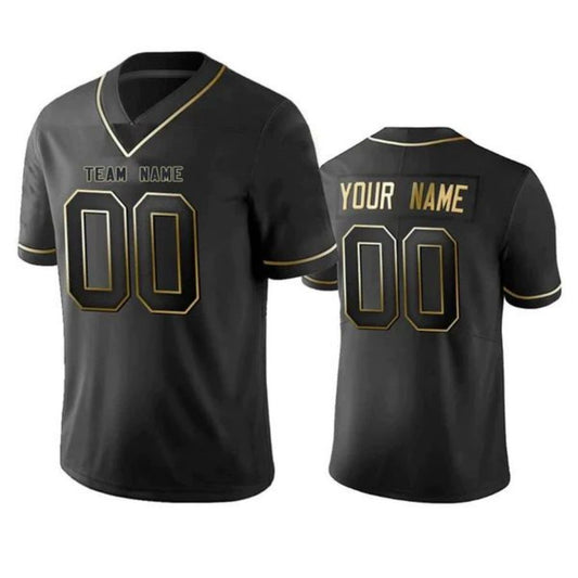 Custom KC.Chiefs Any Team and Number and Name Black Golden Edition American Jerseys Football Jerseys