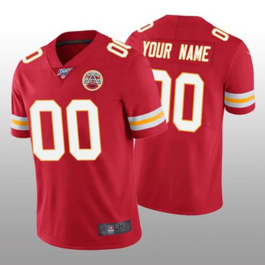 Custom KC.Chiefs Red Vapor Limited 100th Season Stitched American Football Jerseys