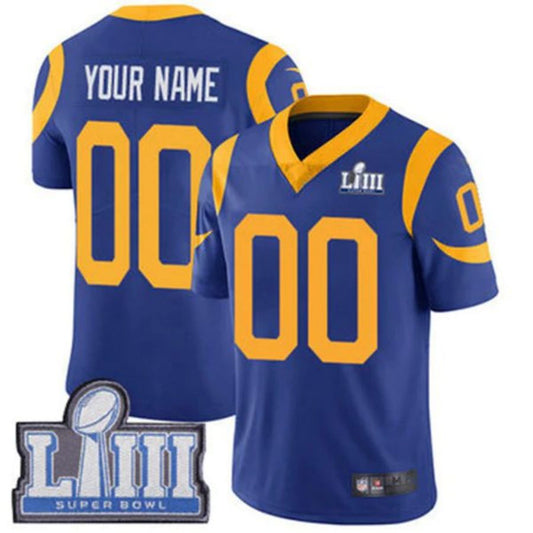 Custom LA.Rams Vapor Untouchable Super Bowl LIII Bound Limited Royal Blue Alternate Jersey American Stitched Football Jerseys