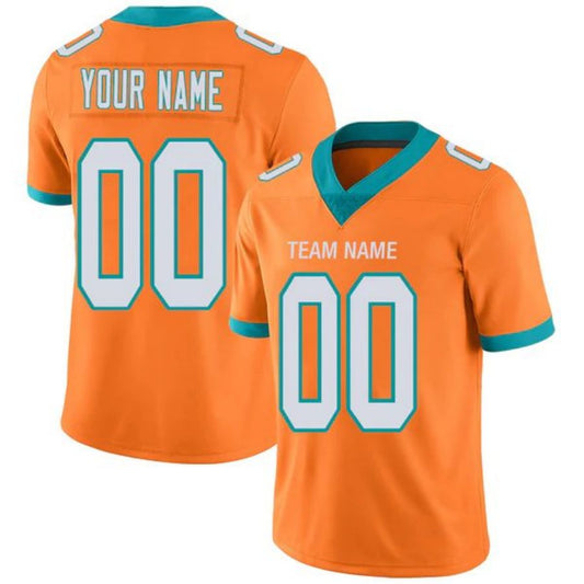 Custom M.Dolphins Stitched American Football Jerseys Personalize Birthday Gifts Orange Game Jersey