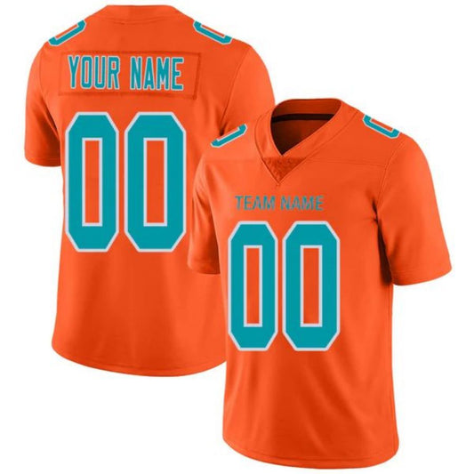 Custom M.Dolphins Stitched American Football Jerseys Personalize Birthday Gifts Orange Jersey