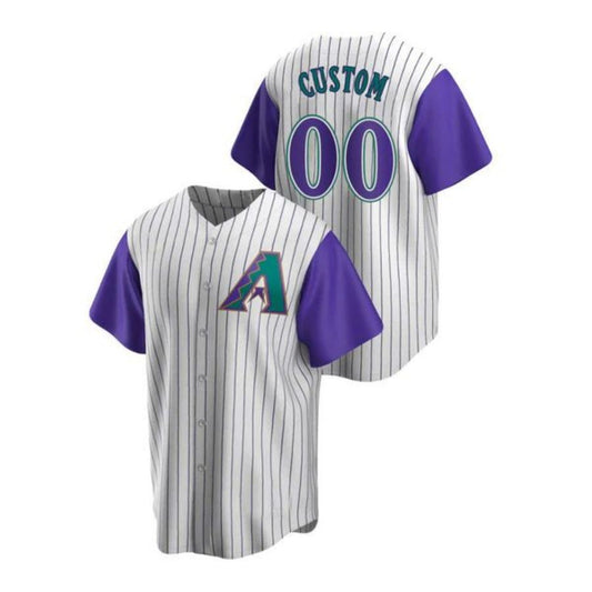 Custom Arizona Diamondbacks #00 Alternate Cooperstown Collection Cream Purple Baseball Jersey