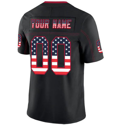 Custom A.Falcons Black USA Flag Fashion Vapor Limited Stitched Football Jersey