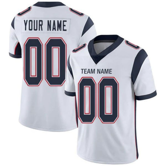 Custom NE.Patriots Stitched American Football Jerseys Personalize Birthday Gifts White Jersey