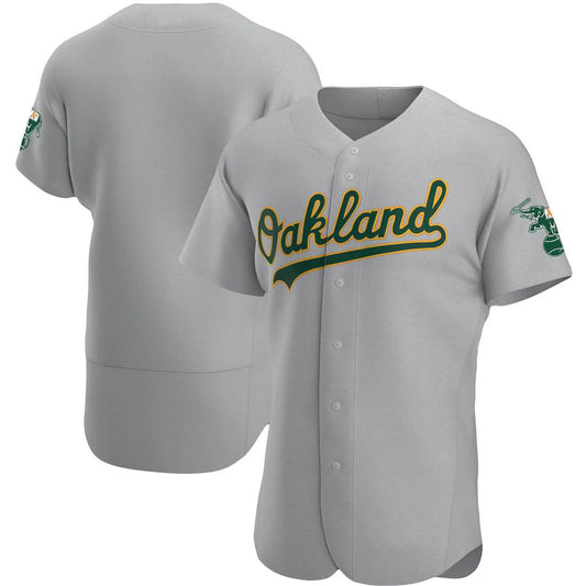 Custom Oakland Athletics Gray Road Authentic Game Team Baseball Jersey