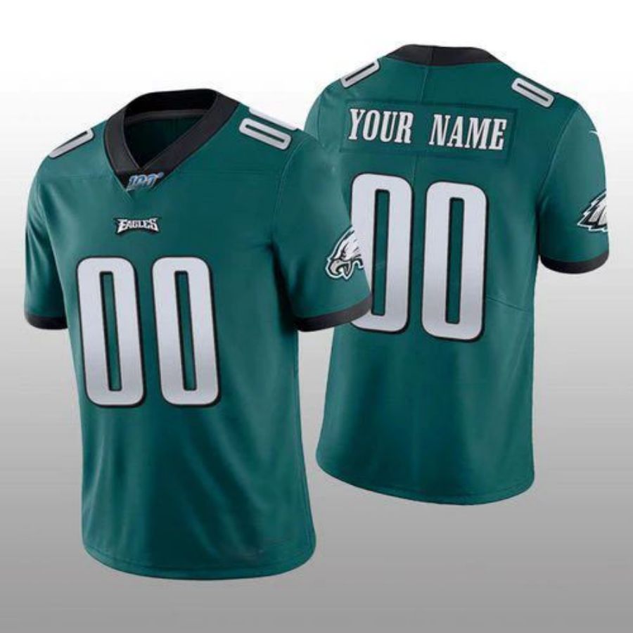 Custom P.Eagles Midnight Green Vapor Limited 100th Season Jersey Stitched American Football Jerseys