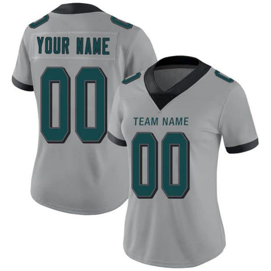 Custom P.Eagles Stitched American Football Jerseys Personalize Birthday Gifts Grey Jersey