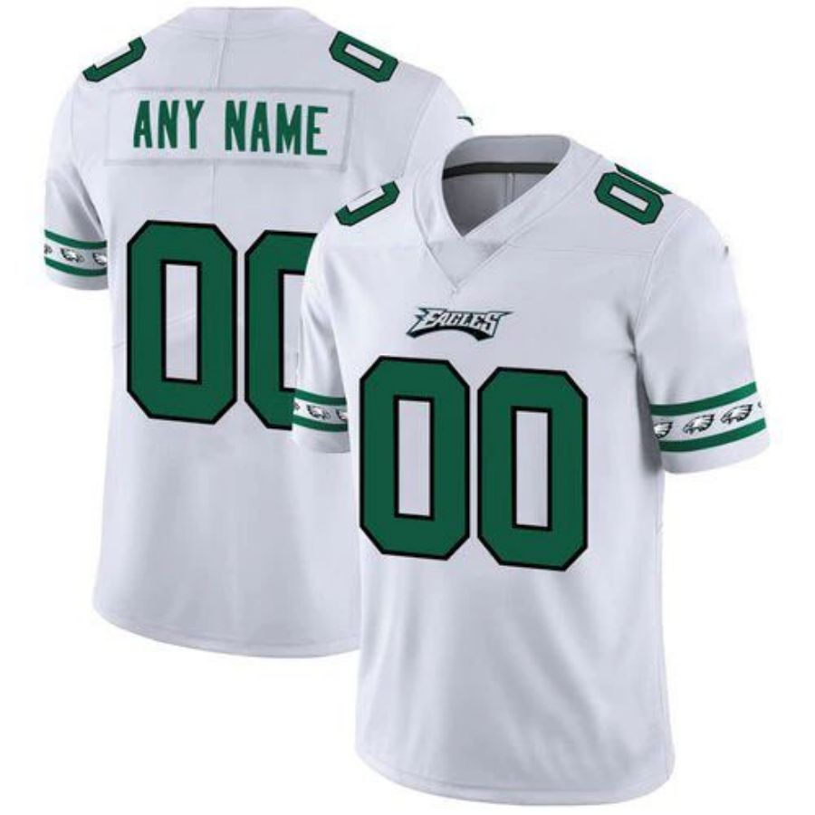 Custom P.Eagles White Team Logo Vapor Limited Jersey Stitched American Football Jerseys