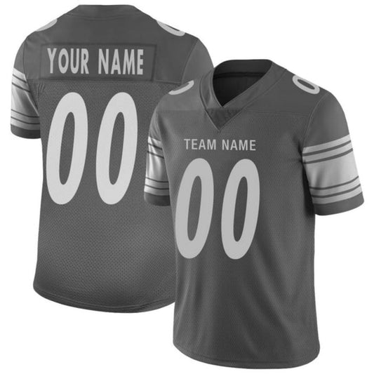 Custom P.Steelers Stitched American Football Jerseys Personalize Birthday Gifts Grey Jersey