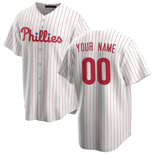 Custom Philadelphia Phillies White Home Replica Player Baseball Jersey