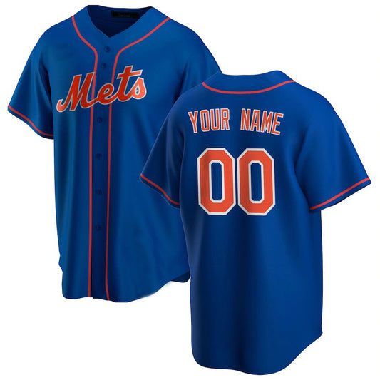 Custom Royal New York Mets Alternate Replica Game Baseball Jersey
