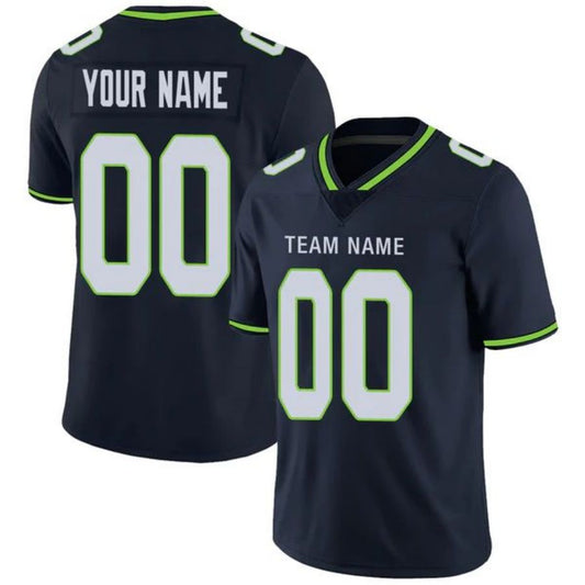 Custom S.Seahawks Stitched American Football Jerseys Personalize Birthday Gifts Navy Game Jersey