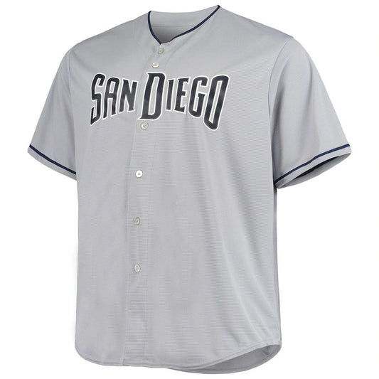 Custom San Diego Padres Majestic Gray Road Official Cool Baseball Jersey
