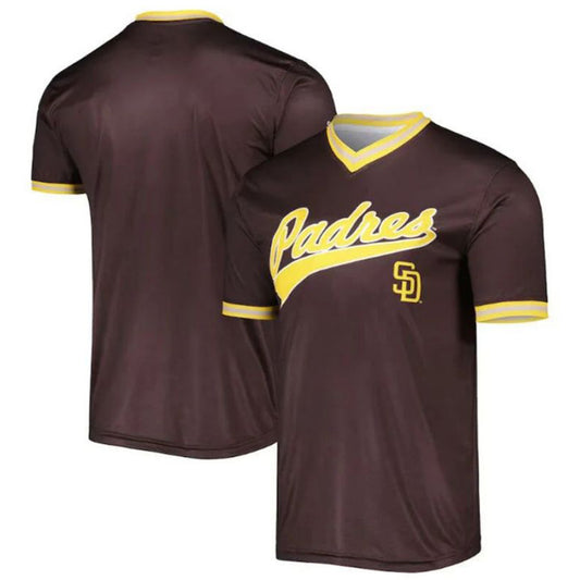 Custom San Diego Padres Stitches Cooperstown Collection Team Jersey - Brown Baseball Jerseys