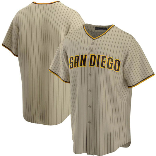 Custom San Diego Padres Tan Brown Alternate Replica Team Baseball Jersey