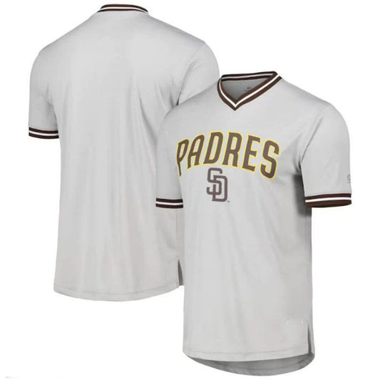Custom San Diego Padres V-Neck Jersey - Gray Baseball Jerseys