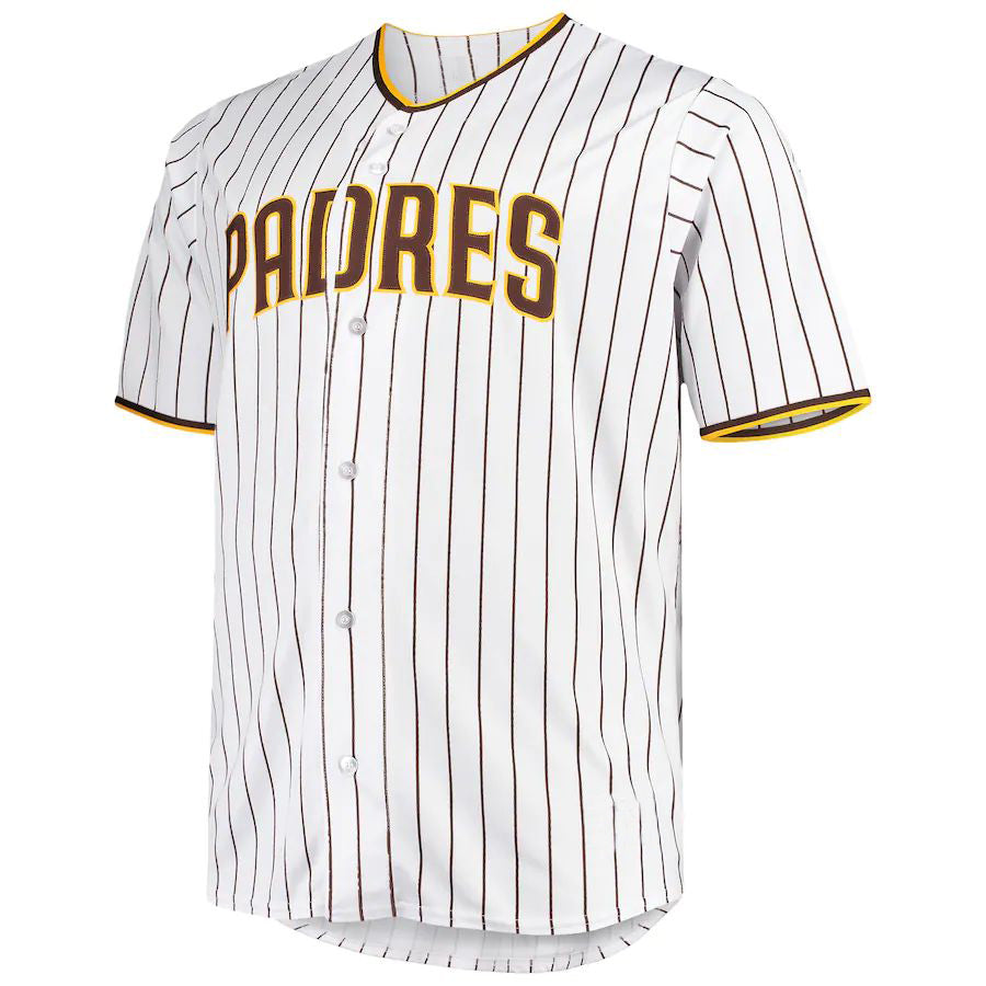 Custom San Diego Padres White-Brown Big & Tall Home Replica Team Jersey