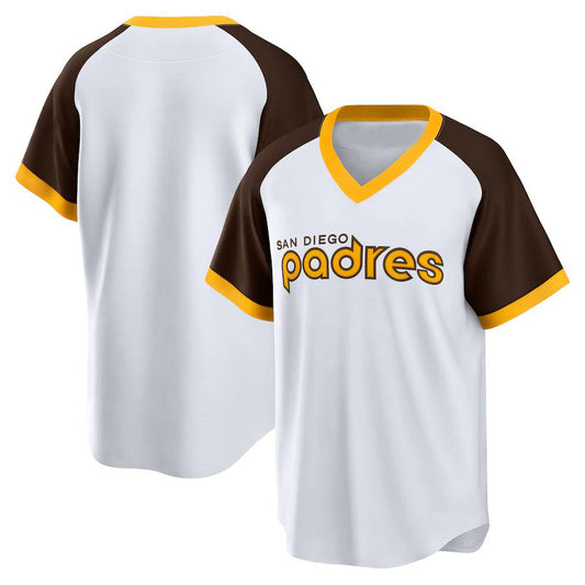 Custom San Diego Padres White Home Cooperstown Collection Team Baseball Jersey