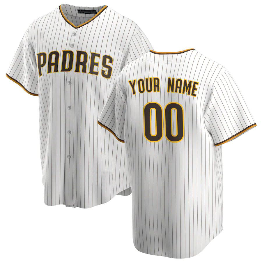 Custom San Diego Padres White Home Replica Team Baseball Jersey