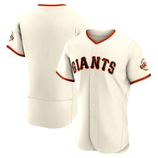 Custom San Francisco Giants Cream Home Authentic Team Logo Baseball Jersey