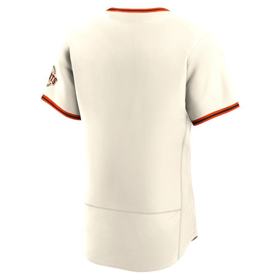 Custom San Francisco Giants Cream Home Authentic Team Logo Baseball Jersey