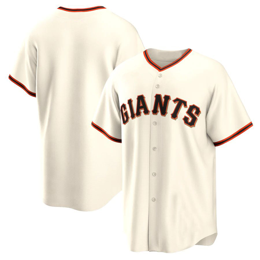 Custom San Francisco Giants Cream Home Blank Replica Team Baseball Jersey