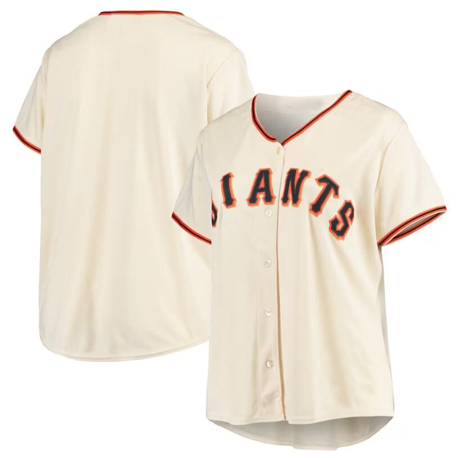 Custom San Francisco Giants Cream Plus Size Home Replica Team Jersey