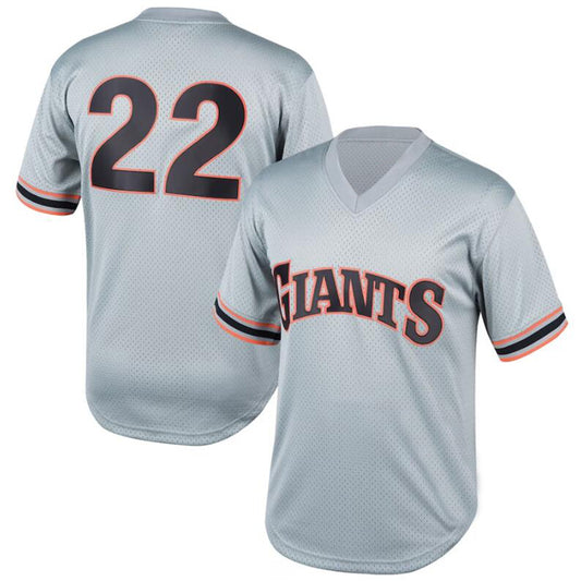 San Francisco Giants #22 Will Clark Gray Cooperstown Collection Mesh Batting Practice Player Jersey
