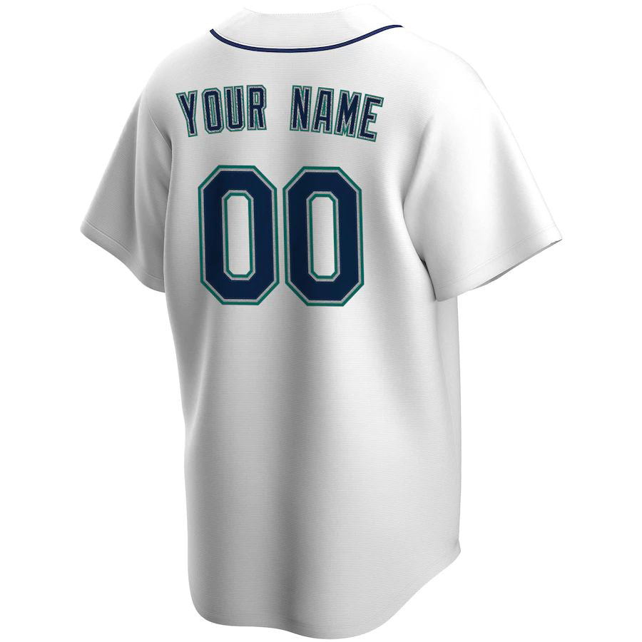 Custom Seattle Mariners White Home Replica Team Baseball Jersey