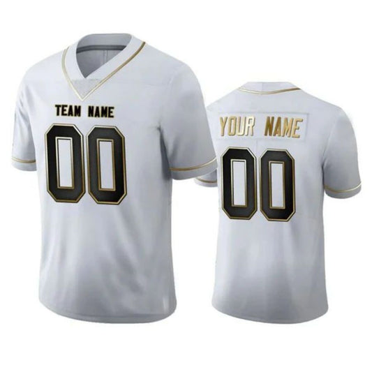 Custom T.Titans Any Team and Number and Name White Golden Edition American Jerseys Football Jerseys