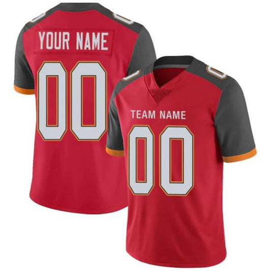 Custom TB.Buccaneers Stitched American Football Jerseys Personalize Birthday Gifts Red Football Jersey