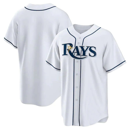 Custom Tampa Bay Rays White Home Blank Replica Jersey Baseball Jerseys