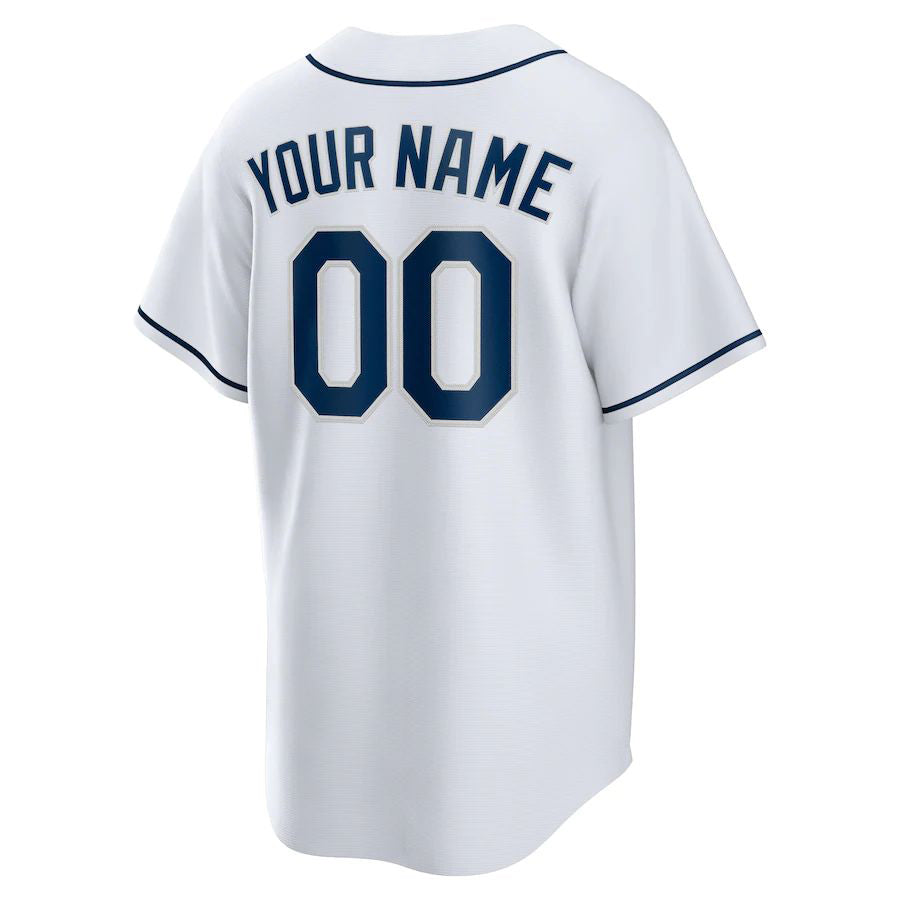 Custom Tampa Bay Rays White Home Replica Team Baseball Jersey