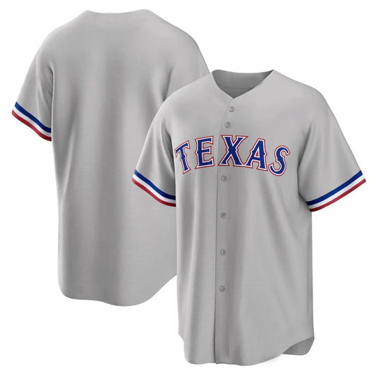 Custom Texas Rangers Gray Road Replica Team Jersey Baseball Jerseys