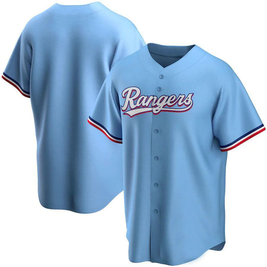 Custom Texas Rangers Light Blue Alternate Replica Team Jersey Baseball Jerseys