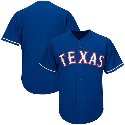 Custom Texas Rangers Royal Big & Tall Replica Team Jersey Baseball Jersey