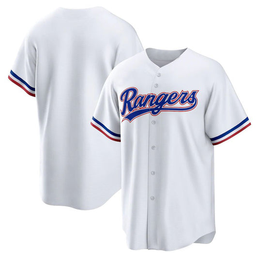 Custom Texas Rangers White Home Blank Replica Team Baseball Jersey
