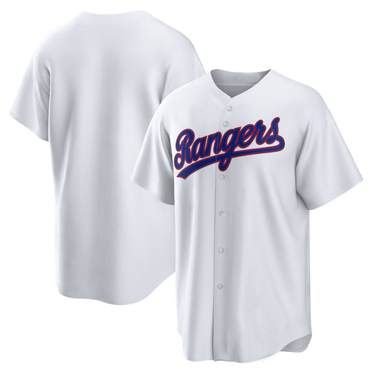 Custom Texas Rangers White Home Cooperstown Collection Team Jersey