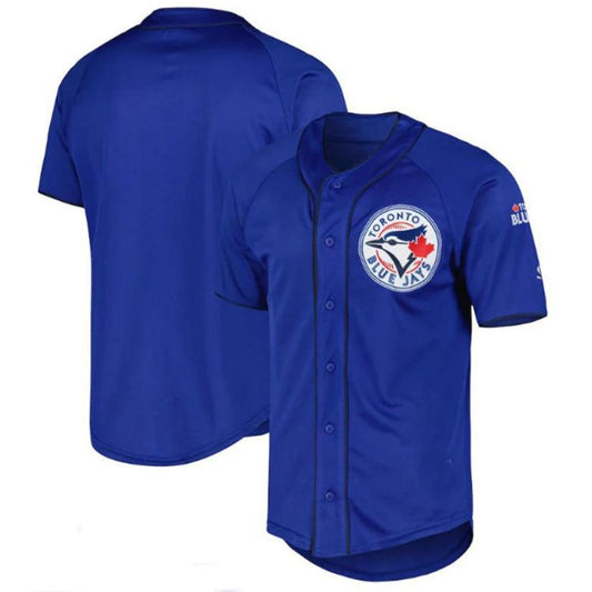 Custom Toronto Blue Jays Button-Up Baseball Jersey - Royal Baseball Jerseys