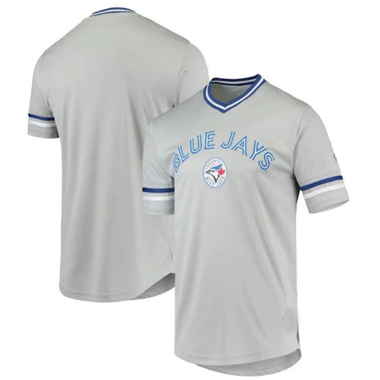 Custom Toronto Blue Jays Gray Replica V-Neck Jersey Baseball Jerseys