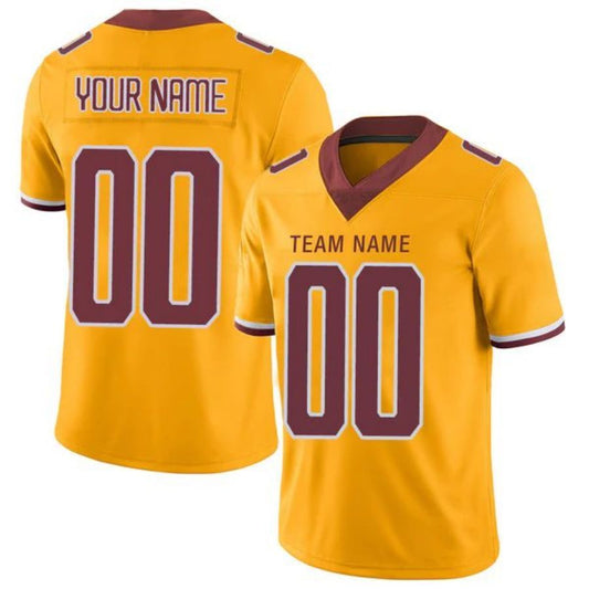 Custom W.Commanders Team Stitched American Football Jerseys Personalize Birthday Gifts Gold Jersey