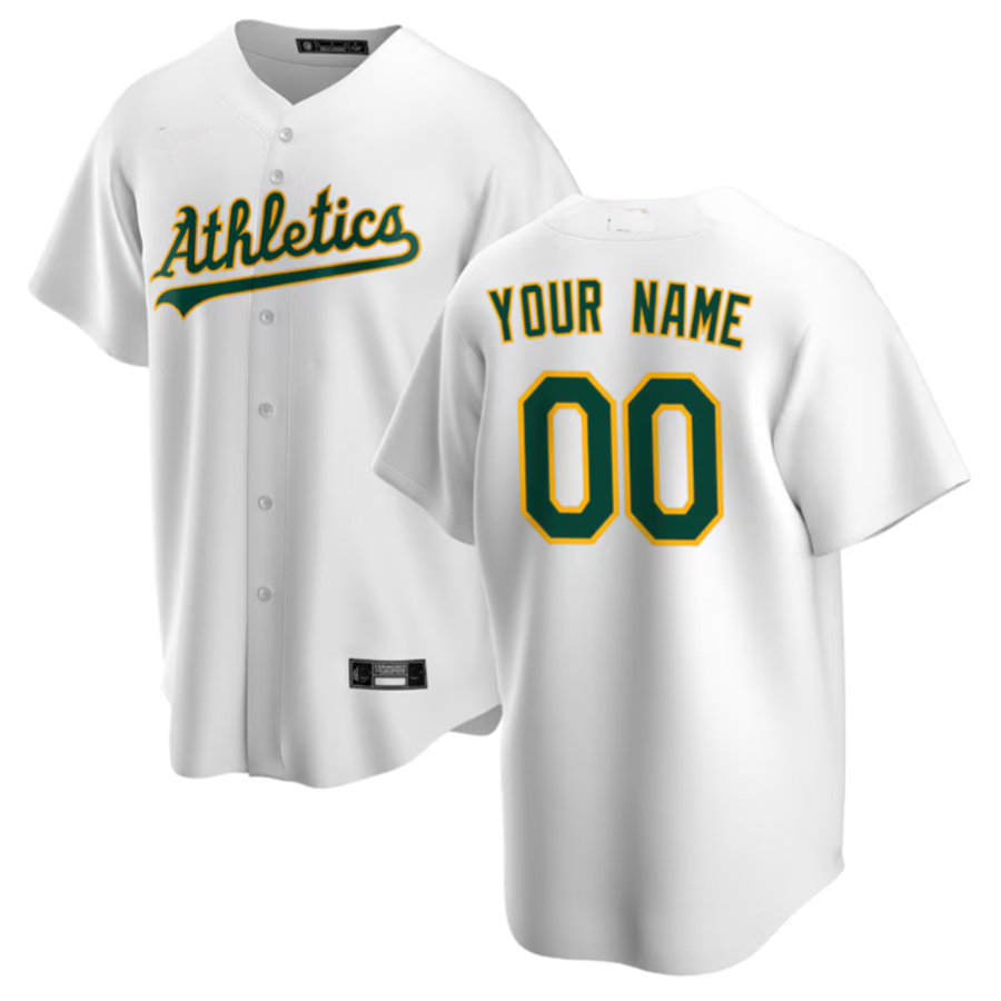 Custom O.Athletics White Home Replica Game Jersey American Stitched Baseball Jerseys