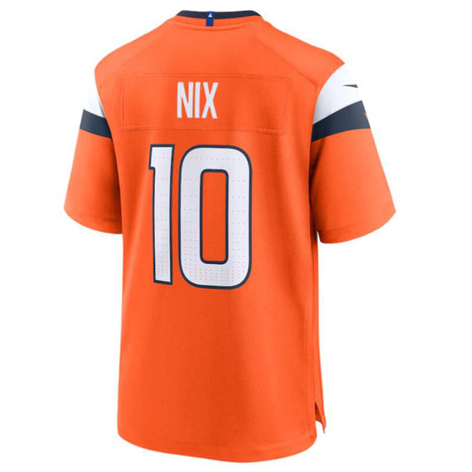 D.Broncos #10 Bo Nix Orange 2024 Draft First Round Pick Player Game Jersey American Stitched Football Jerseys