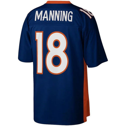D.Broncos #18 Peyton Manning Mitchell & Ness Navy 2015 Legacy Player Replica Jersey Stitched American Football Jerseys