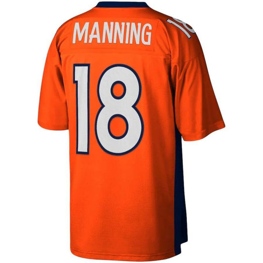 D.Broncos #18 Peyton Manning Mitchell & Ness Orange 2015 Legacy Player Replica Jersey Stitched American Football Jerseys