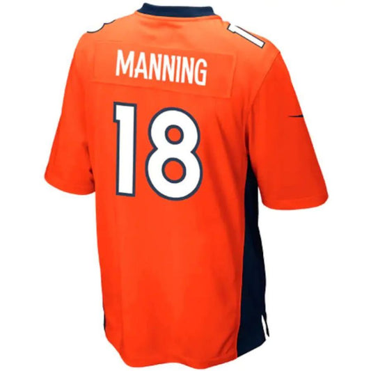 D.Broncos #18 Peyton Manning Peyton Manning Orange Team Color Player Game Jersey Stitched American Football Jerseys