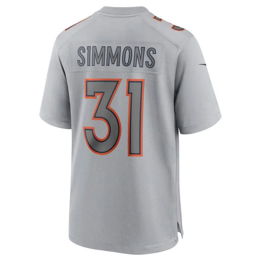 D.Broncos #31 Justin Simmons Gray Atmosphere Fashion Player Game Jersey Stitched American Football Jerseys