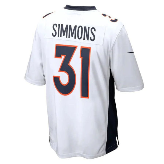 D.Broncos #31 Justin Simmons White Game Player Jersey Stitched American Football Jerseys