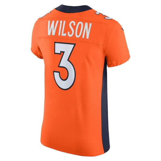 D.Broncos #3 Russell Wilson Orange Vapor Elite Player Jersey Stitched American Football Jerseys